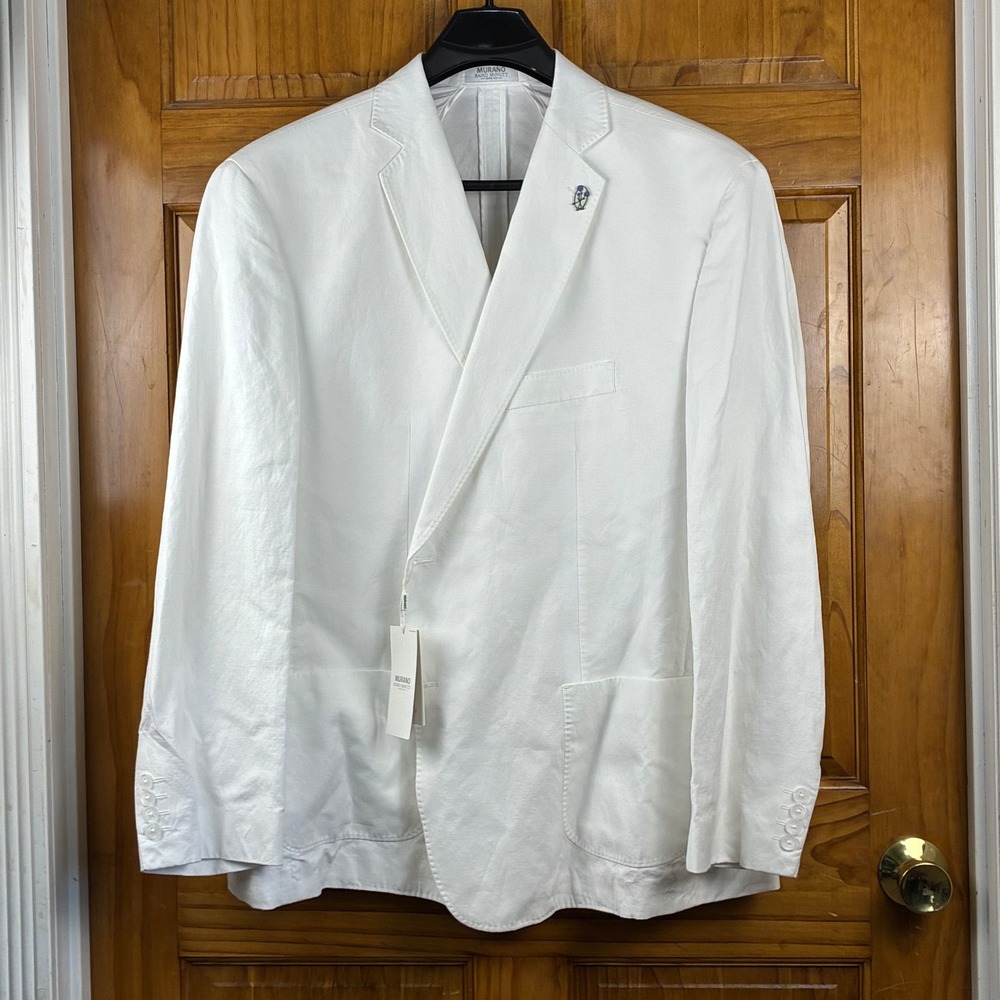 Murano Baird McNutt White Irish Linen Blazer Sport Coat Jacket Big Man 3XB NWT